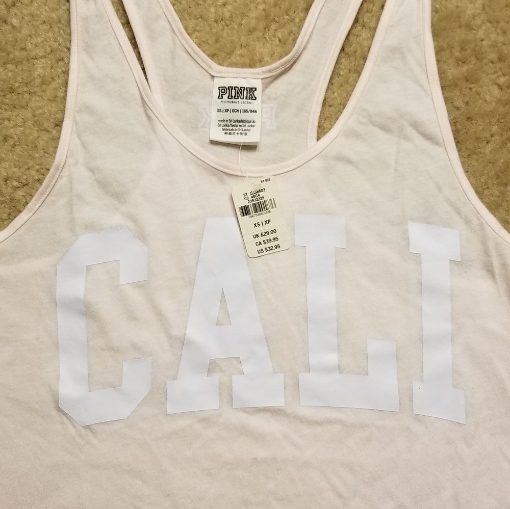 NWT VS Pink CALI Racerback Razorback Tank Tee